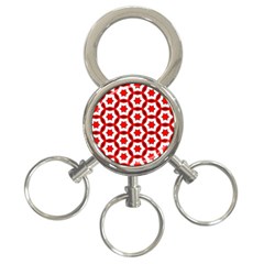 Pattern Red White Texture Seamless 3-ring Key Chain by Simbadda