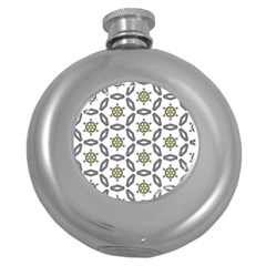 Background Texture Pattern Modern Round Hip Flask (5 Oz)