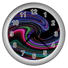 Art Abstract Colorful Abstract Art Wall Clock (silver)