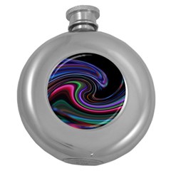 Art Abstract Colorful Abstract Art Round Hip Flask (5 Oz)