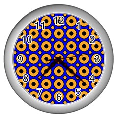 Pattern Circle Seamless Texture Wall Clock (silver)