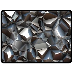 Triangles Polygon Color Silver Uni Fleece Blanket (large) 