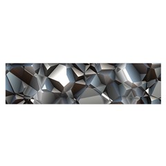 Triangles Polygon Color Silver Uni Satin Scarf (oblong) by Simbadda