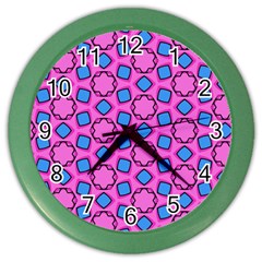 Pattern Pink Stars Texture Seamless Color Wall Clock by Simbadda