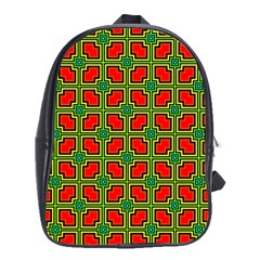 Pattern Modern Texture Seamless Red Yellow Green School Bag (xl)