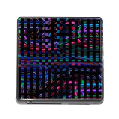 Stripes Background Black Colorful Memory Card Reader (square 5 Slot) by Simbadda