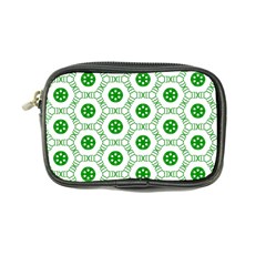 White Background Green Shapes Coin Purse by Simbadda