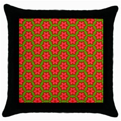 Pattern Flower Texture Seamless Throw Pillow Case (black) by Simbadda