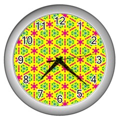 Pattern Texture Seamless Modern Wall Clock (silver) by Simbadda