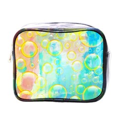 Bubbles Blue Floating Air Mini Toiletries Bag (one Side) by Simbadda