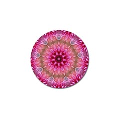 Flower Mandala Art Pink Abstract Golf Ball Marker (4 Pack) by Simbadda