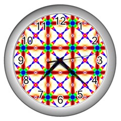 Rainbow Pattern Pattern Texture Wall Clock (silver)