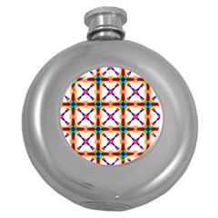 Rainbow Pattern Pattern Texture Round Hip Flask (5 Oz)