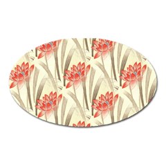 Flower Flora Leaf Wallpaper Oval Magnet by Simbadda