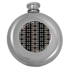 Pattern Black Background Texture Art Round Hip Flask (5 Oz)