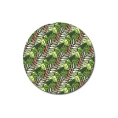Leaves Seamless Pattern Design Magnet 3  (round) by Simbadda