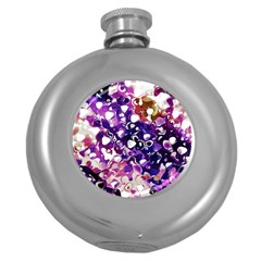Paint Texture Purple Watercolor Round Hip Flask (5 Oz)