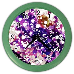 Paint Texture Purple Watercolor Color Wall Clock by Simbadda