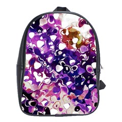 Paint Texture Purple Watercolor School Bag (Large)