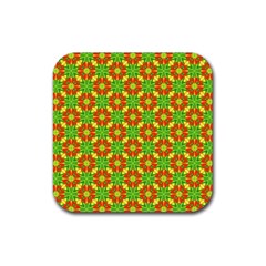 Pattern Texture Christmas Colors Rubber Coaster (square)  by Simbadda