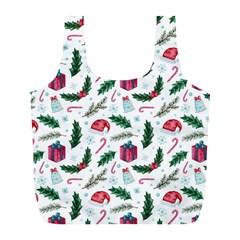 Christmas Background Full Print Recycle Bag (l) by Simbadda