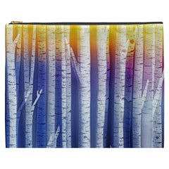 Birch Tree Background Scrapbooking Cosmetic Bag (xxxl) by Simbadda