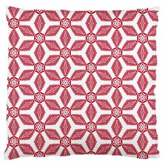 White Background Red Flowers Texture Large Cushion Case (two Sides) by Simbadda