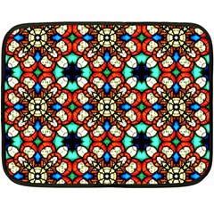 Stained Glass Pattern Texture Face Double Sided Fleece Blanket (mini) 