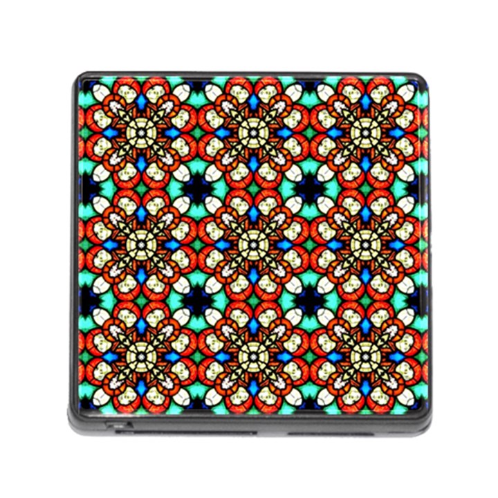 Stained Glass Pattern Texture Face Memory Card Reader (Square 5 Slot)