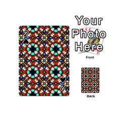 Stained Glass Pattern Texture Face Playing Cards 54 Designs (mini) by Simbadda