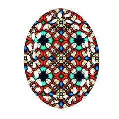 Stained Glass Pattern Texture Face Ornament (oval Filigree) by Simbadda