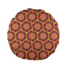 Pattern Decoration Abstract Flower Standard 15  Premium Flano Round Cushions by Simbadda