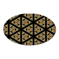 Pattern Stained Glass Triangles Oval Magnet by Simbadda