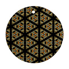 Pattern Stained Glass Triangles Round Ornament (two Sides) by Simbadda