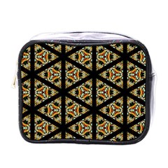 Pattern Stained Glass Triangles Mini Toiletries Bag (one Side)