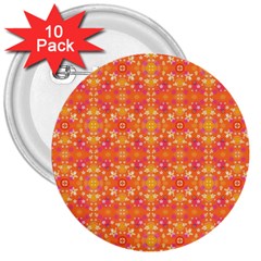  Pattern Abstract Orange 3  Buttons (10 Pack)  by Simbadda