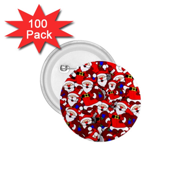 Nicholas Santa Christmas Pattern 1.75  Buttons (100 pack) 