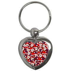 Nicholas Santa Christmas Pattern Key Chain (heart) by Simbadda