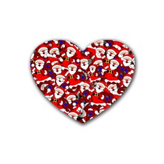 Nicholas Santa Christmas Pattern Rubber Coaster (Heart) 