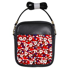 Nicholas Santa Christmas Pattern Girls Sling Bag by Simbadda