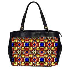 Stained Glass Pattern Texture Oversize Office Handbag (2 Sides)