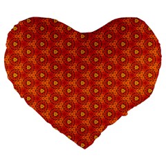 Pattern Fall Colors Seamless Bright Large 19  Premium Flano Heart Shape Cushions by Simbadda