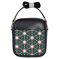 Stained Glass Pattern Church Window Girls Sling Bag by Simbadda