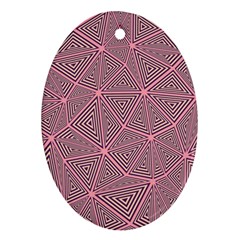 Triangle Background Abstract Oval Ornament (two Sides) by Simbadda