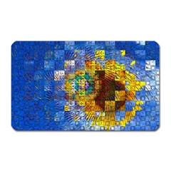 Sunflower Kaleidoscope Pattern Magnet (rectangular) by Simbadda