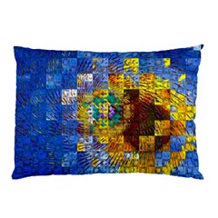 Sunflower Kaleidoscope Pattern Pillow Case by Simbadda