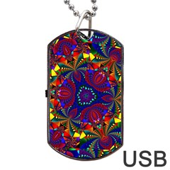 Kaleidoscope Pattern Ornament Dog Tag Usb Flash (one Side) by Simbadda