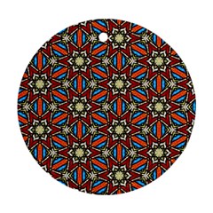 Pattern Stained Glass Church Round Ornament (two Sides)