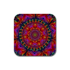 Kaleidoscope Pattern Ornament Rubber Square Coaster (4 Pack)  by Simbadda