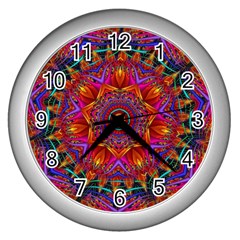 Kaleidoscope Pattern Ornament Wall Clock (silver)